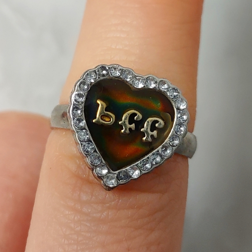 Justice BFF Heart Bedazzled Mood Ring